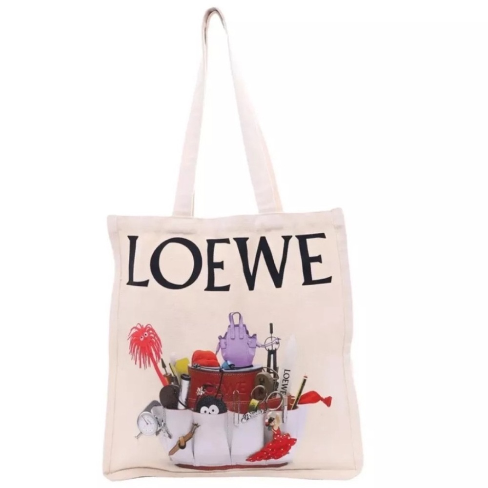 NEW LOEWE Limited Edition Crafted World Exhibition Large Canvas Tote Bag RARE
